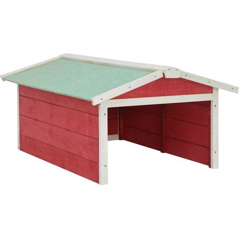 Roboter-Rasenmäher Garage 72x87x50 cm Rot Weiß Tannenholz vidaXL