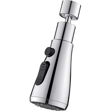 Douchette Evier Cuisine Robinet 360 Degres, 3 Modes Embout Robinet Cuisine avec Aerateur, Mitigeur Evier Cuisine Tete de Robinet Rotative, Adaptateur Robinet Universal Orientable G1/2 (1/4)