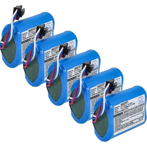 vhbw 5x batería compatible con Zebra MZ230, MZ220, MZ320, MZ420L, IMZ320 impresora, copiadora, escáner, impresora etiquetas (1500 mAh, 7,4 V, Li-Ion)