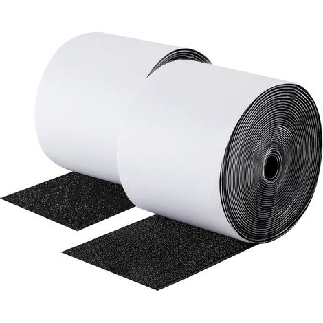 Fermetures velcro auto-adhésif 5 mètres - Bande Velcro - Zwart - Rubans adhésifs double face puissants - Zwart - 5 m x 10 cm - Bande adhésive - Fermetures velcro (1/5)