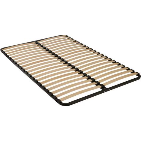 Sommier 140x190cm – Cadre à lattes en bois massif – 2x20 lattes pour soutien optimal – Installation rapide en 30 minutes