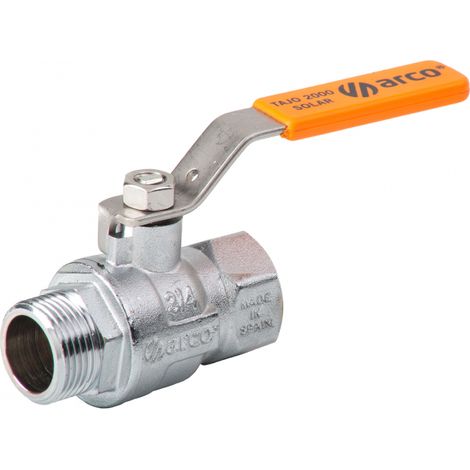 Vanne à sphère laiton Solaire Mâle Femelle 3/4" (20/27) poignée inox - PN10 - Arco (1/3)
