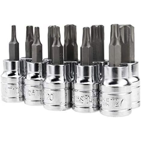 Lot de 10 embouts Torx Torx 3/8" T10 T15 T20 T25 T27 T30 T40 T45 T50 T55 (1/4)