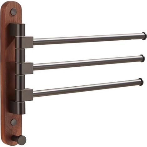 Porte-serviettes mural pivotant, finition bois, porte-serviettes rotat (1/5)