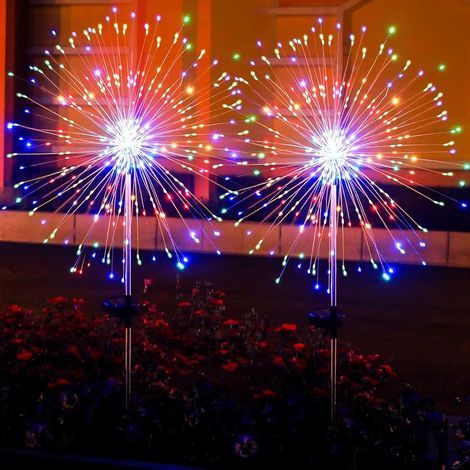 Set of 2 Solar Lights, 200 LEDs, 8 Modes, Copper Wire, IP65, Garden, Patio (1/5)