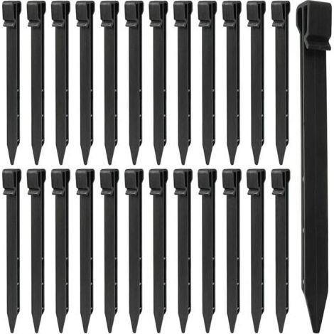 Piquets de sol en plastique 25 pièces – 25 cm de hauteur – Résistants à la rouille – Pour ancrage de tentes et bordures de jardin (1/5)