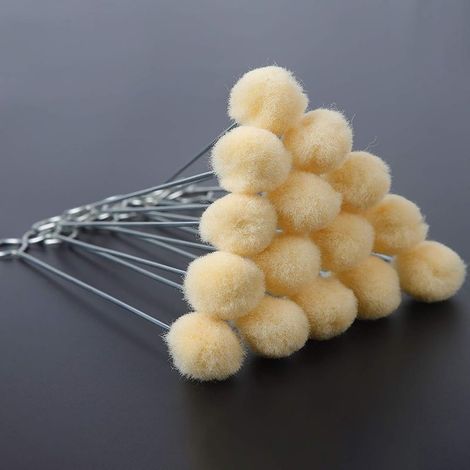 Lot de 60 brosses à billes de laine Outil de sculpture du cuir lubrifié avec huile (1/5)