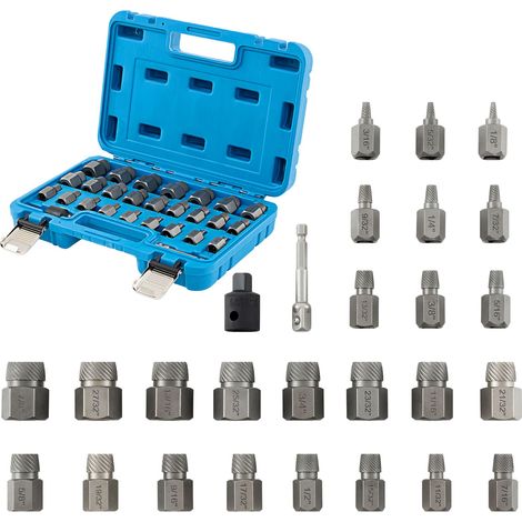 COSTWAY 27 Pcs Screw Extractor Set Dual Headed Easy Out Bolt Removal Kit-Blue (1/5)