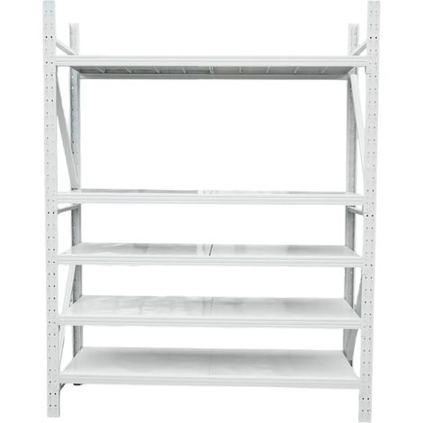 Scaffalatura metallica a 5 ripiani, 200x60x250 cm, portata 300 kg/ripiano, colore grigio. Breckner Germany (1/5)