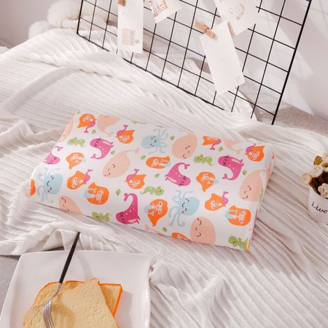 Oreiller pour enfant en latex naturel, oreiller de couchage, housse de coussin amovible en coton lavable incluse, oreiller pour tout-petit, oreiller de sieste pour enfants, unisexe pour garçons et fil (1/3)