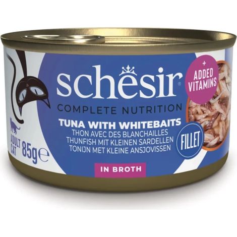 Schesir Gatto in Acqua di Cottura Lattina 85gr Tonnetto con Alicette