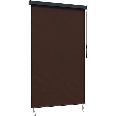 Store enrouleur marron, 120 x 250 cm, tissu et aluminium. (1/5)