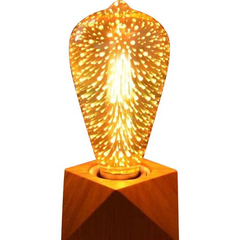 Ampoule LED Effet Feu d'Artifice 3D, 4W E27 Lumière Colorée Vintage, Décoration Intérieure Éclairage Festif
