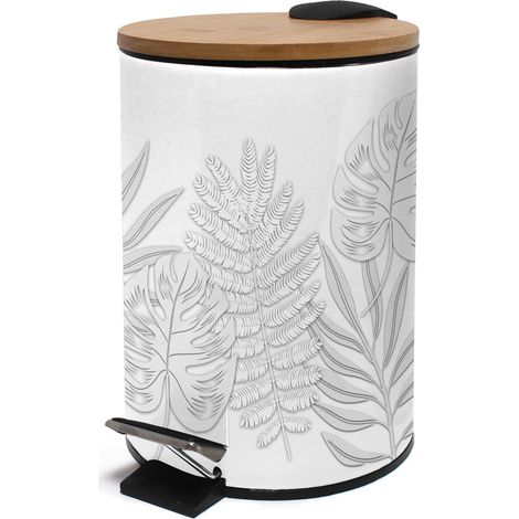 Douceur d'Intérieur Amber Cestino con Pedale, 3 L, Metallo Stampato e bambù (1/4)