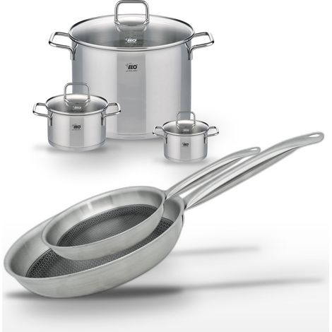Lot de 3 Faitouts Elo Citrin et 2 Poêles Elo Relief Solution (1/5)