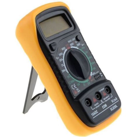 Multimètre Numérique - XL830L - Jaune - Tension max 600V - Courant max 10A - Résistance 2MΩ Étiquette (1/3)