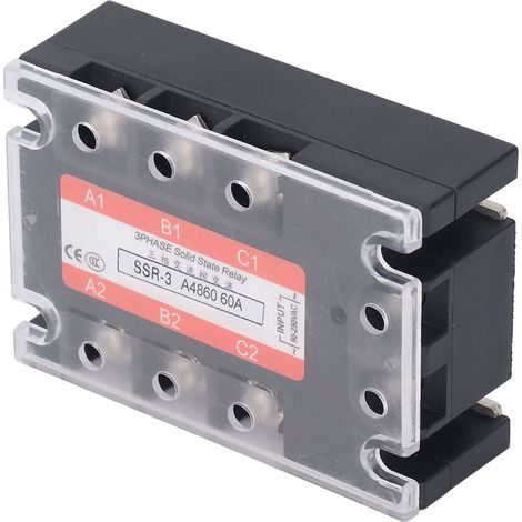 Relais Statique Triphasé Double SCR Contrôle AC 90‑250V Entrée Sortie 24‑480V Module SSR (1/5)