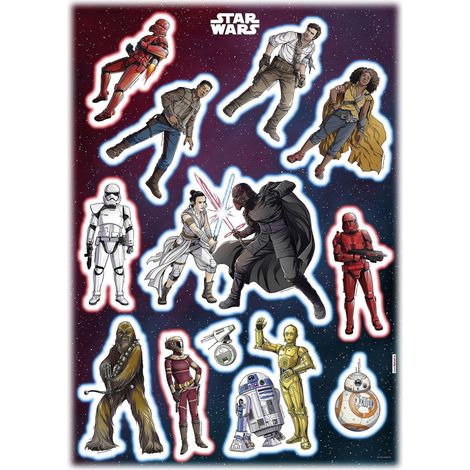 12 Stickers géant Héros Star Wars 50 x 70 cm (1/3)