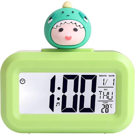 Hochauflösender LCD-Wecker mit Cartoon-LCD-Bildschirm, hintergrundbeleuchtetem Multifunktionsdisplay und energiesparender Digitalanzeige fürs Schlafzimmer (1/5)