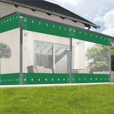 Bâche transparente extérieure en PVC lourd avec œillets, rideaux de pluie pour pergolas, garage, terrasse, 0,8 x m - (1/5)