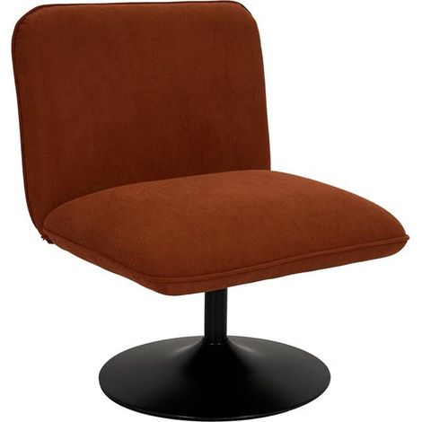 Fauteuil Pivotant Côtelé "Jules" 79cm Terracotta (1/5)