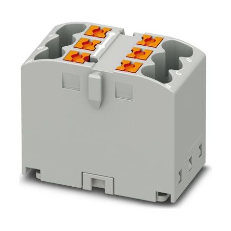 Bloc de distribution Phoenix Contact 6 voies, raccordement Enfichable, section de fils 26 12 AWG, 24A, 500 V ( Prix pour Boîte de 10 )