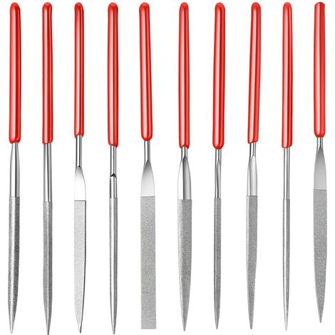 10er Set Mini Diamantfeilen, 10cm, für Metall, Holz, 3D-Druck (1/5)