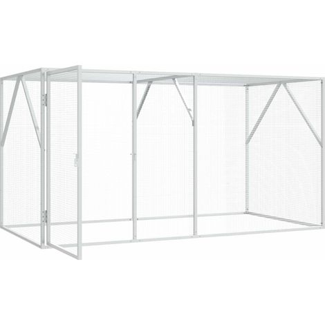 Cage pour oiseaux Anthracite 208 x 102 x 108 cm Acier galvanisé