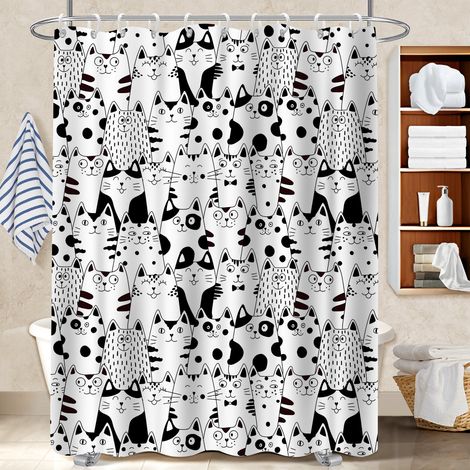 Rideau polyester pour douche 180x180 souple voile de douche pour maison de campagne (1/5)