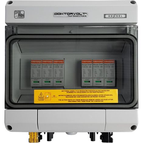 Solar Anschlusskasten PV DC 1000V T1 T2 40kA 2-Strings 4mm Connector Doktorvolt 4579 (1/3)