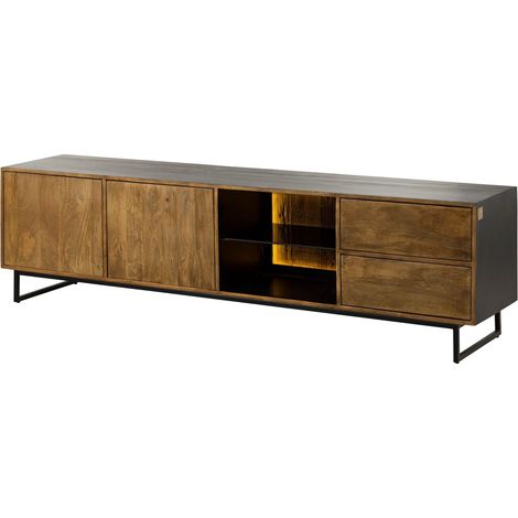 TV-Board Mango / Altholz 220x47x60 schwarz / natur lackiert DAVIS 22
