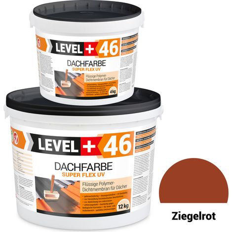 LEVEL+ Dachfarbe Sockelfarbe elastische Dicht-Polymermembrane L+46 ZIEGELROT - 16KG