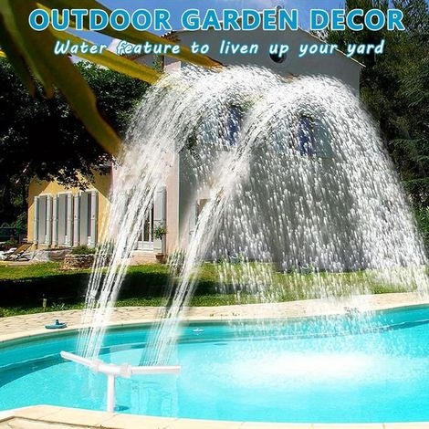 Fontaine de piscine - SANS MARQUE - Double jet - Réglable en hauteur - Installation facile - Résistante aux UV