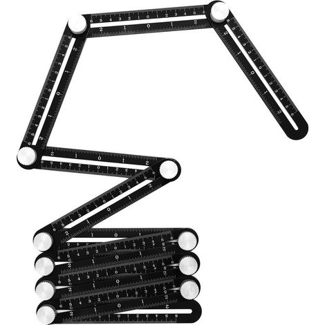 12 Fold En Alliage D'Aluminium Regle Multi Angle De Mesure Rulers Carreaux De Ceramique Ouverture Outils (1/4)