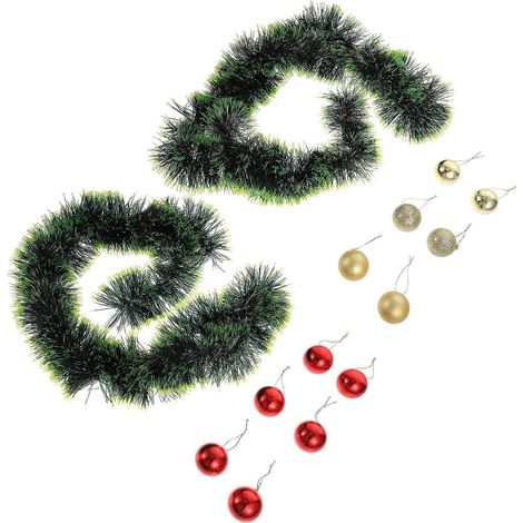 Guirlandes décoratives de Noël, guirlandes de guirlandes en guirlande de guirlandes en guirlande de guirlandes pour décoration, 2 pièces vert foncé (1/5)