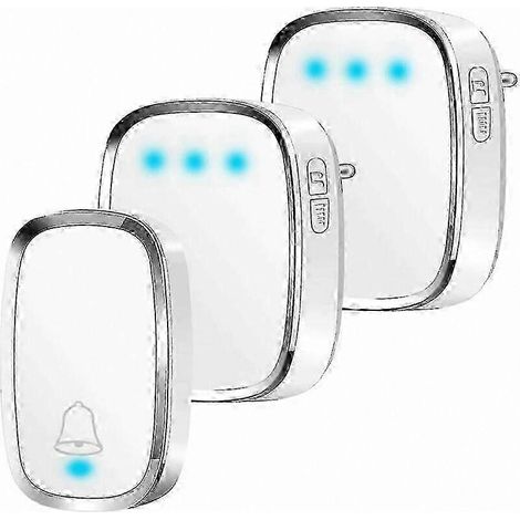 Sonnette sans fil étanche avec une portée de 300 m - 1 émetteur et 2 récepteurs, flash LED et 36 mélodies pour une utilisation extérieure (1/4)