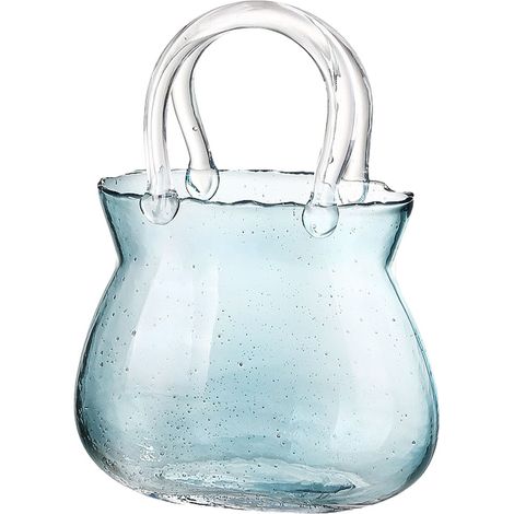 Sac à Main Créatif en Verre Bleu avec Fonction de Vase pour Plantes Aquatiques Décoration Intérieure