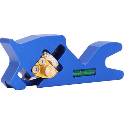 Rabot à chanfrein bois 45° équipé de niveau à bulle outil à main ébavurage pour menuiserie aluminium bleu 1 pc (1/5)