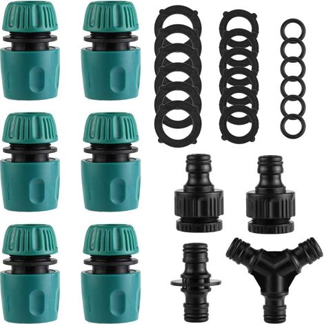 Plastique connecteurs Rapides pour Tuyau d'arrosage, Lot de 10(6 Hose Quick Connector, 1 Double connecteur (1/5)