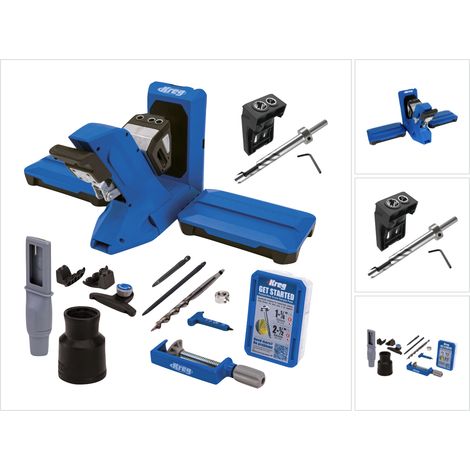 Plantilla para taladrar agujeros KREG 720 PRO ( KPHJ720PRO ) + plantilla para taladrar espigas + estación base + broca escalonada + broca + tornillos