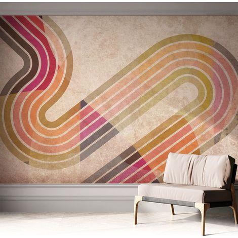 Papier peint autocollant adhésif avec imprimé motifs uniques apparence moderne Lignes géométriques 312x219 cm (1/5)