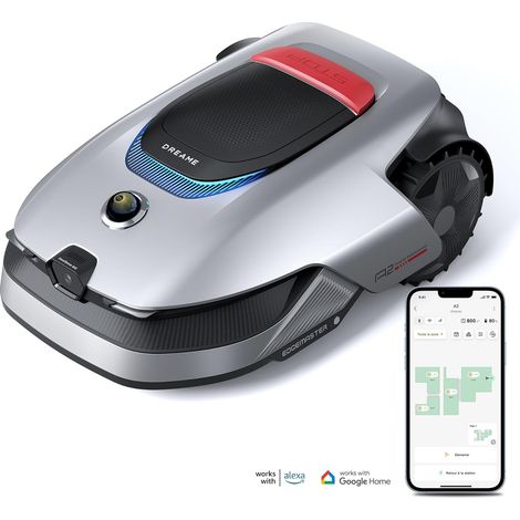 Dreame – A2 Robot tondeuse – Cartographie 3D pour pelouses jusqu'à 3000 m² – Évitement d'obstacles OmniSense 2.0 – Pente 26,5° – Moteur silencieux  55 dB