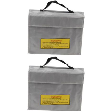 2 Sacs de Sécurité pour Batterie Lithium, Anti-Feu et Anti-Explosion en PVC Fibre, Isolation d'Air Efficace pour Stockage