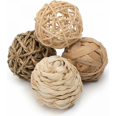 (4PCS) Jouet d'activité pour petits animaux, balles amusantes pour animaux de compagnie Petits animaux jouent avec des balles et des jouets à mâcher pour animaux de compagnie (1/5)