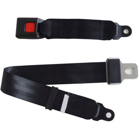 Ceinture de sécurité 2 points réglable noireInstallation facileHaute résistance à la tractionUniverselle pour voiturette de golf et autobus scolaire (1/5)