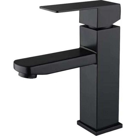 Mitigeur de lavabo inox 304 noir mitigeur de lavabo chaud et froid réglable (1/4)