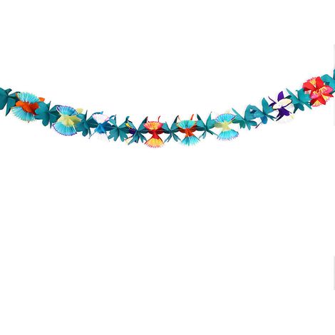Guirlande Décorative en Miel avec Fleurs Colorées et Rubans, Longueur 2.8m-KZQ (1/2)