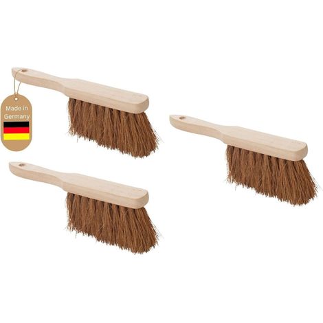 Lot de 3 balais à main en matériau naturel, usage extérieur