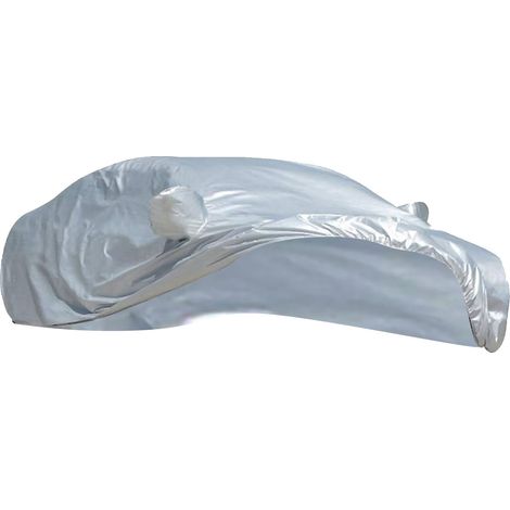 Housse de voiture anti-poussière, étanche, résistante aux intempéries, Protection solaire UV, pliable, argent, universelle, pour berlines M (1/5)