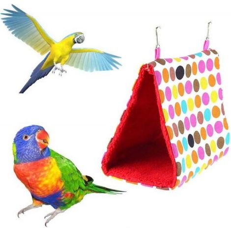 Lit Suspendu Pour Oiseaux - Tente En Peluche Chaude Avec Perchoir - Pour Perroquets Et Petits Oiseaux - 1 Pièce (1/5)